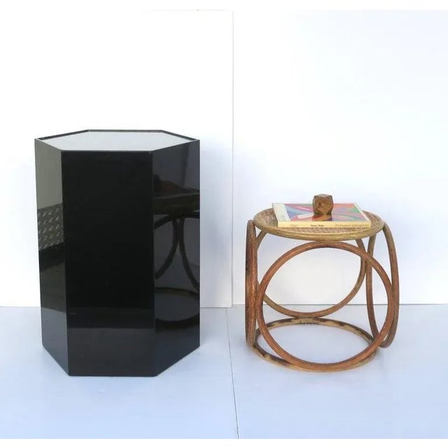 Wood Black Pedestal Column Stand or Table, Circa 1970s Modern For Sale - Image 7 of 13