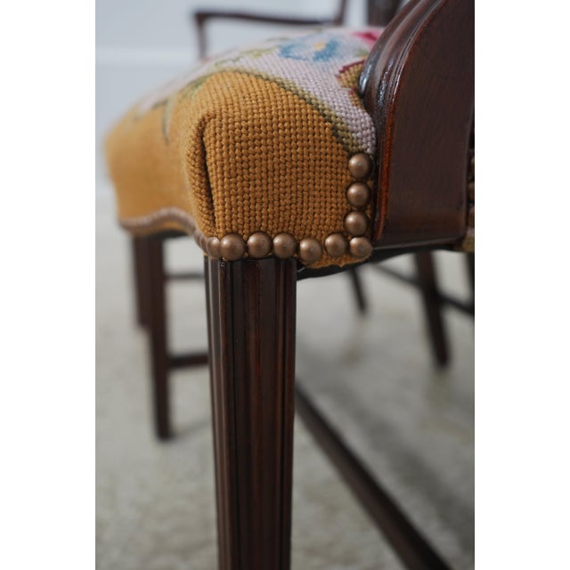 Vintage Mahogany Double Chair Back Settee W. Needlepoint Upholstery For Sale - Image 15 of 18