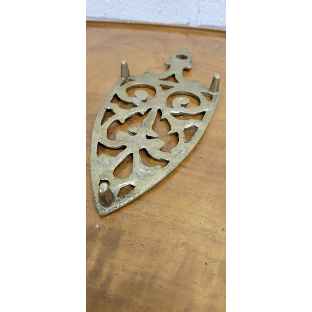 Vintage Brass Openwork Iron Rest Trivet For Sale - Image 10 of 10