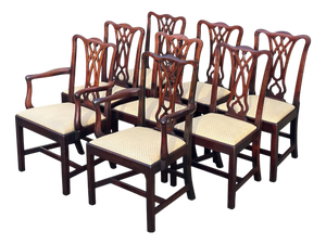 Antique George IV Mahogany Dining Chairs, 1830, Set of 8