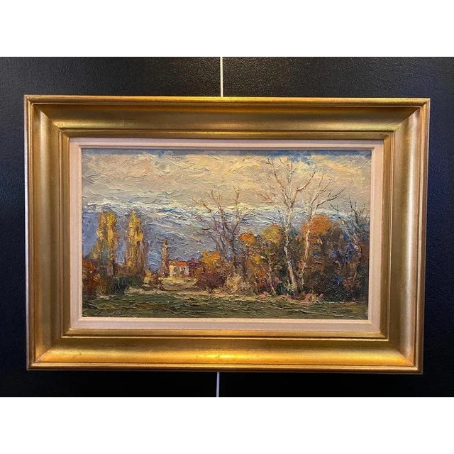 Harry Urban, Impressionist Mountain Range, Oil on Wood, 1950s For Sale - Image 10 of 10