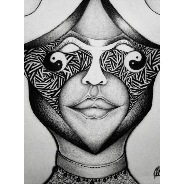 Something watches from the threshold between worlds, a face held within shadow like a secret the subconscious keeps from...