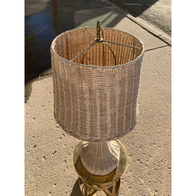 Early 20th Century WhiteWashed HeywoodWakefield Mushroom Wicker Table