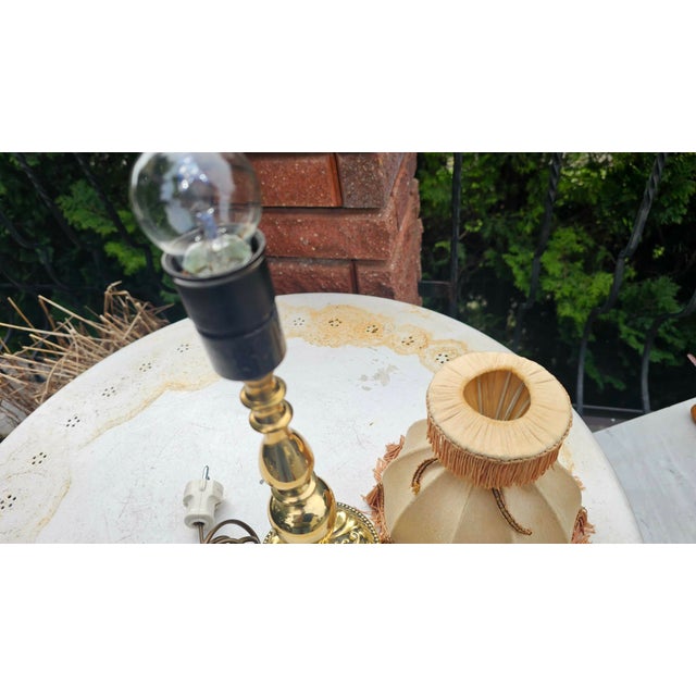 Art Deco Style Brass Lamp, 1940s-1950s For Sale - Image 6 of 8