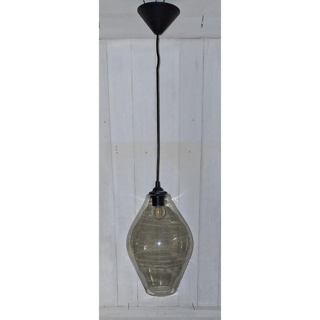 Glass Vintage Ceiling Lamp with Tinted Glass Shade on a Plastic Mount, 2000s For Sale - Image 7 of 7