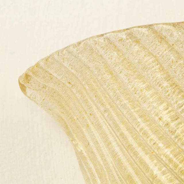 Metal Ribbed Amber and Golden Murano Glass Wall Lamps, 1960s, Set of 2 For Sale - Image 7 of 11