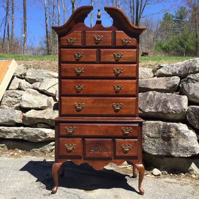 Queen Anne Style Cherry Highboy Dresser Chairish