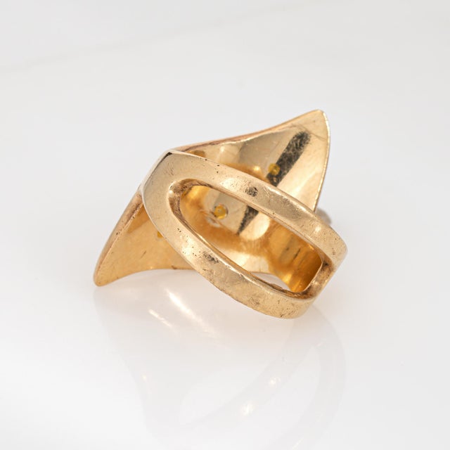 Large Natural Gold Nugget Ring, 14k Yellow Gold Estate Fine Jewelry 22k 24k, Size 8 For Sale In Los Angeles - Image 6 of 6