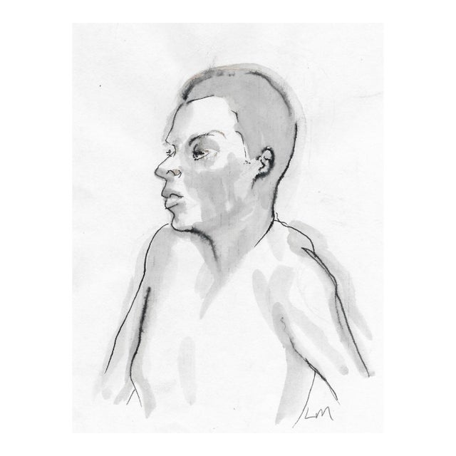 1970s Lillian Manney Watercolor Portrait of a Man For Sale