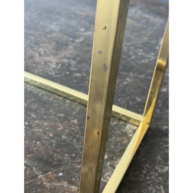 Vintage Milo Baughman Style Diamond Brass and Glass Etagere, Attributed For Sale - Image 12 of 18