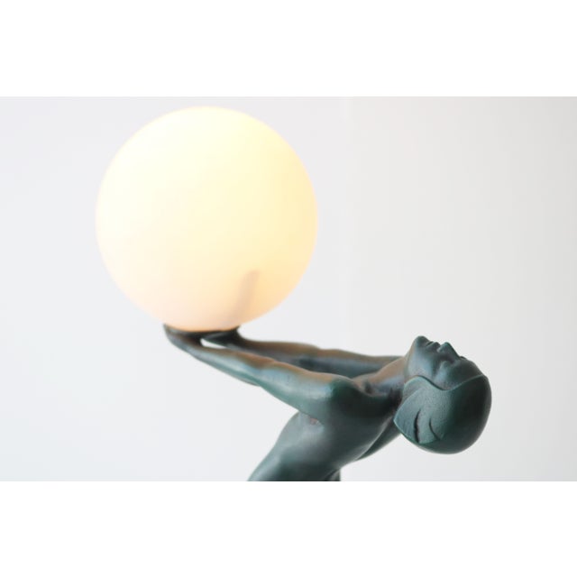 1930s Art Deco Lueur Lumineuse Lamp by Max Le Verrier, France, 1930 For Sale - Image 5 of 10