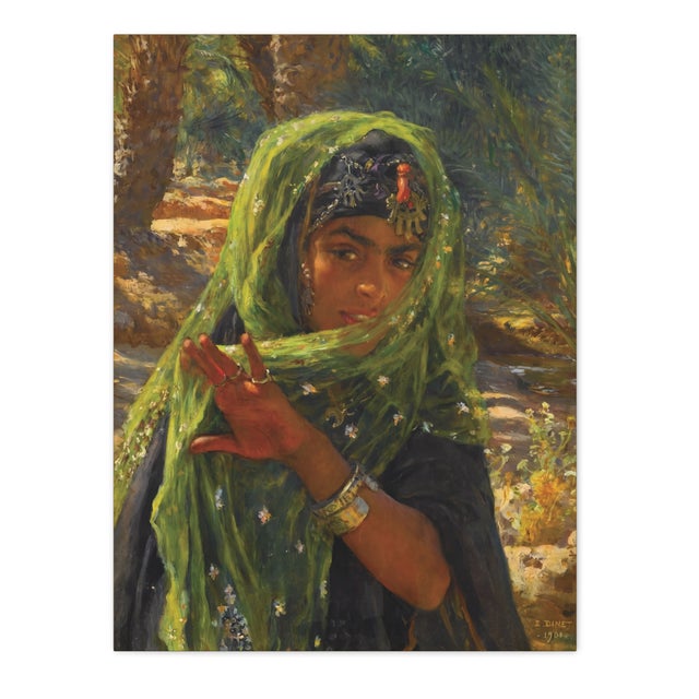 Atelier Aria Lumae Etienne Dinet 1901 Orientalist North African Bedouin Girl Fine Art Gallery Board Print 30 X 40 For Sale - Image 16 of 17