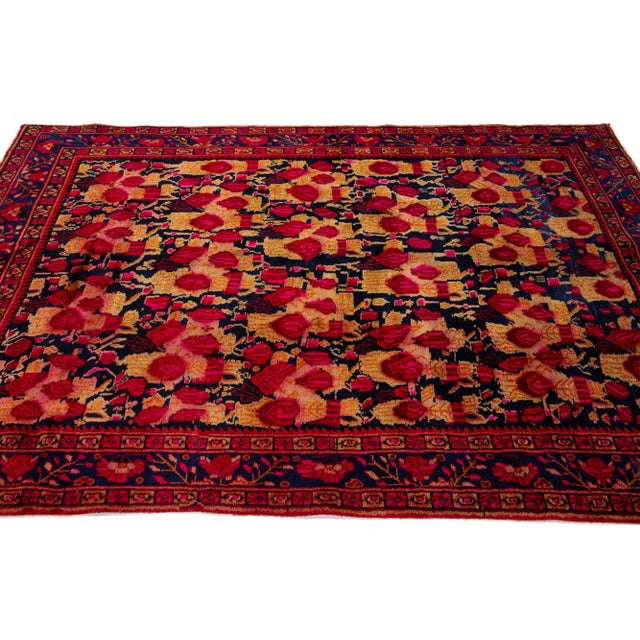 1960s Persian Bidjar Handmade Wool Rug With Multicolor Floral Motif For Sale - Image 4 of 7