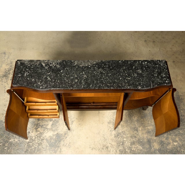 Art Deco 1930s French Art Deco Rosewood Sideboard With Black Marble Top For Sale - Image 3 of 18