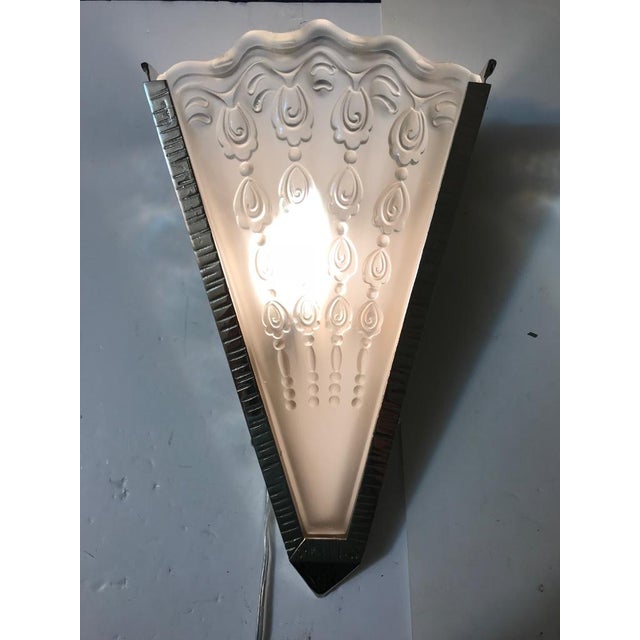 French Art Deco Fan Sconces by Genet Et Michon - a Pair For Sale - Image 11 of 12