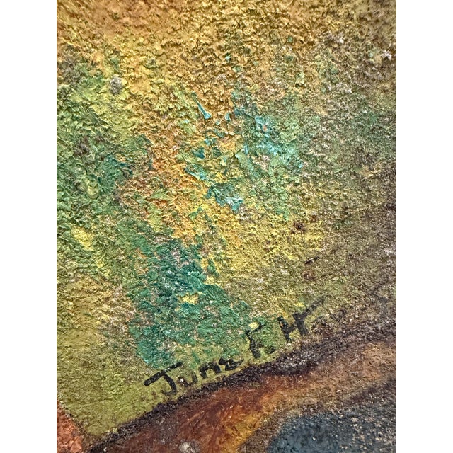 Vintage Mid Century Original Abstract Painting on Board For Sale - Image 9 of 12