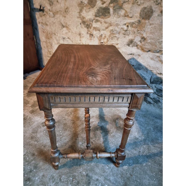 French Walnut Writing Desk, 1930s For Sale - Image 12 of 15