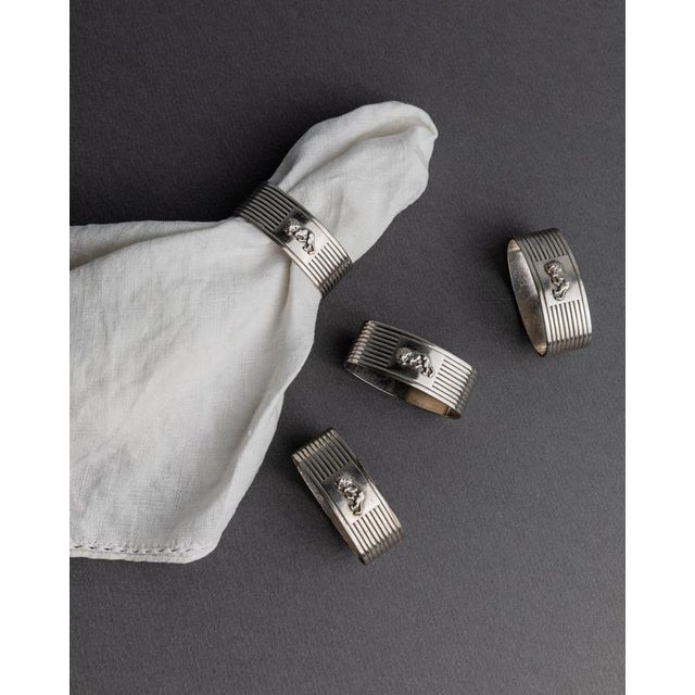 Vintage Silver-Plated Napkin Rings, 1960s, Set of 4 For Sale - Image 10 of 11