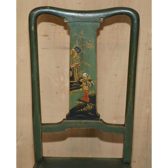 1920s Set of Vintage Chinese Green Side Chairs, 1920s For Sale - Image 5 of 18