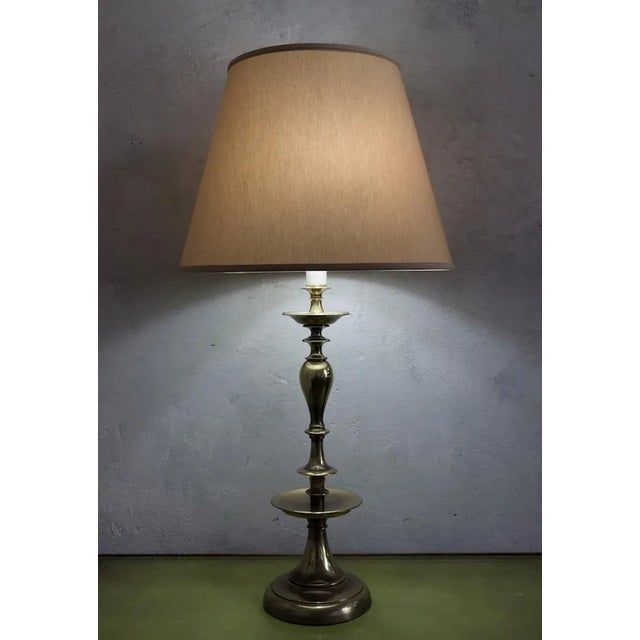 Mid-Century Modern Pair of American Mid-Century English Brass Table Lamps For Sale - Image 3 of 10