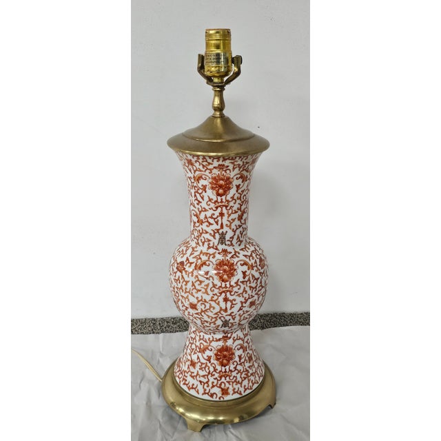 Ceramic Mid 20th Century Chinese Porcelain Baluster-Form Vase Mounted as Lamp For Sale - Image 7 of 9