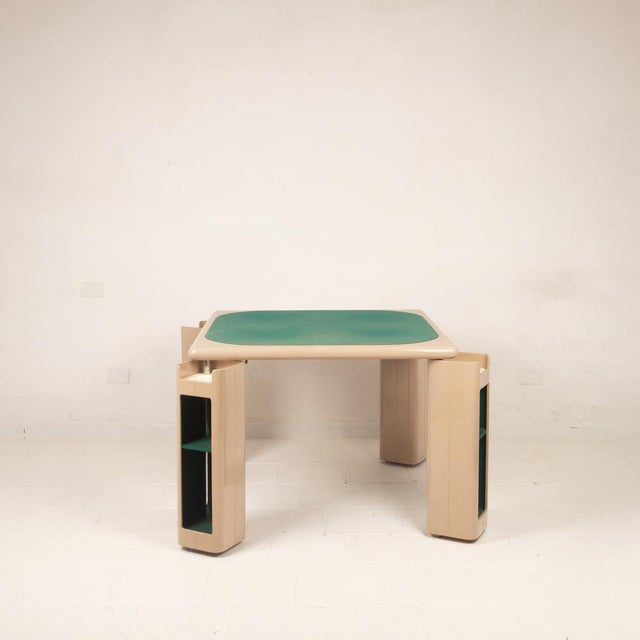 Lacquered Wood and Green Felt Game Table by Pierluigi Molinari for Pozzi, 1970s For Sale - Image 3 of 18