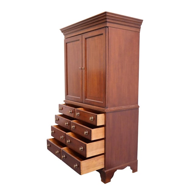 Wood Lexington Furniture Palmer Home Collection Solid Cherry Traditional 46" Media Armoire 554-318 For Sale - Image 7 of 18