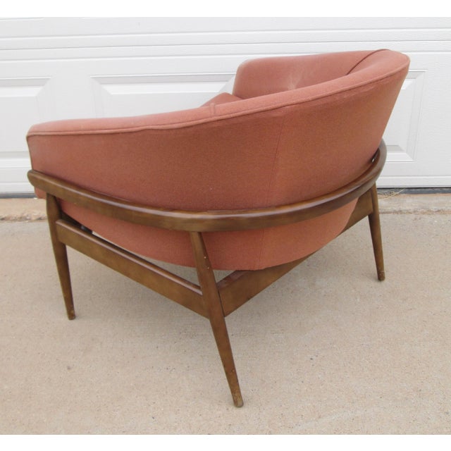 Mid 20th Century Low Barrel Frame Lounge Chair For Sale - Image 6 of 11