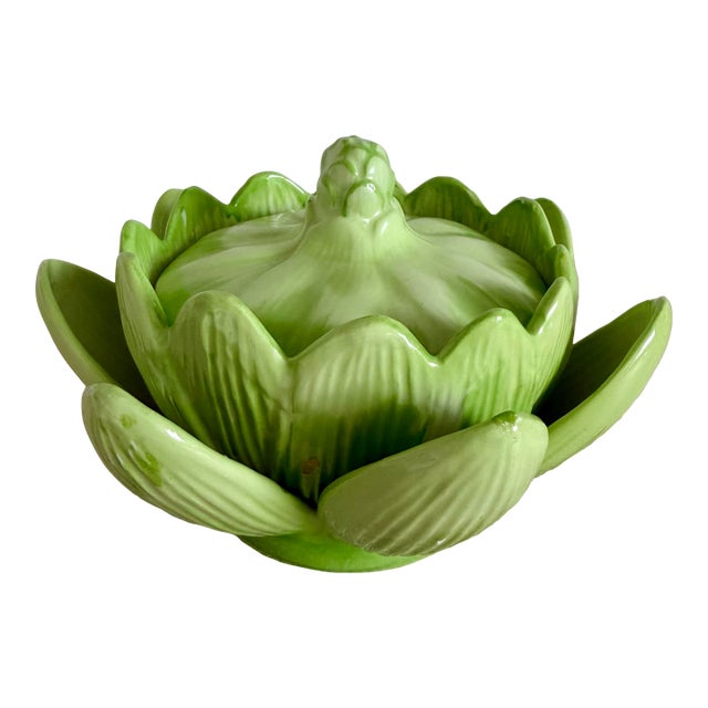 Vintage Italian Artichoke Lidded Bowl For Sale