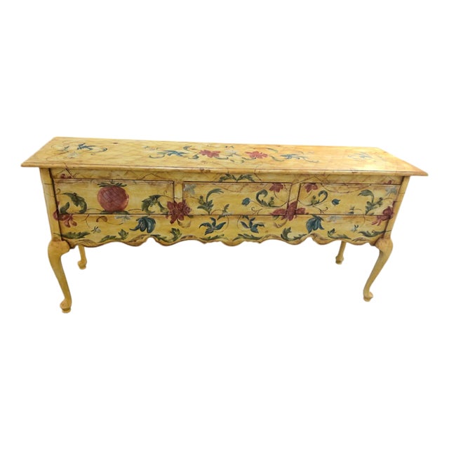 Habersham Vintage Hand Painted Console/Entry Table For Sale