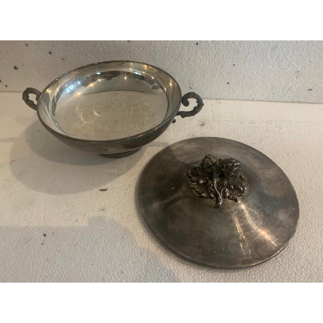 Empire-Style Silver-Plated Covered Vegetable Dish by Silversmith Plasait, 20th Century For Sale - Image 6 of 9