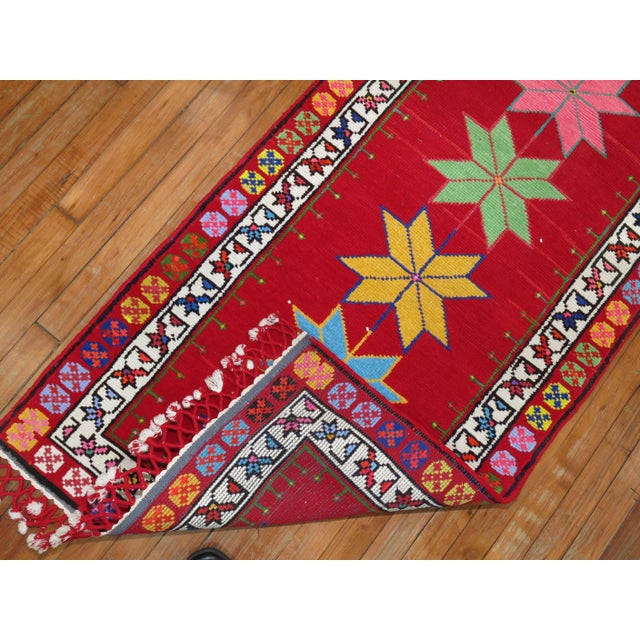 Mid 20th Century Colorful 20th Century Turkish Bohemian Runner For Sale - Image 5 of 6