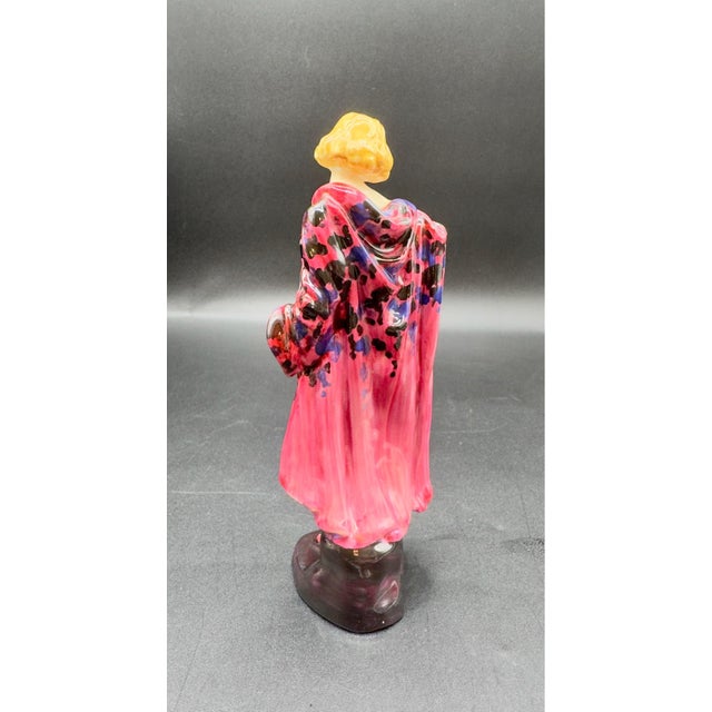 Art Deco 1920s Royal Doulton Art Deco “The Bather” Red Robe Hn773 For Sale - Image 3 of 7