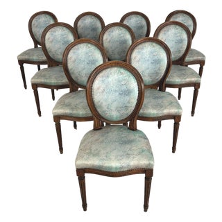 French Louis XVI Dining Chairs – Set of 10 For Sale