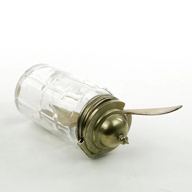 German Biedermeier Mustard Container with Spoon, 1930s, Set of 2 For Sale - Image 9 of 11