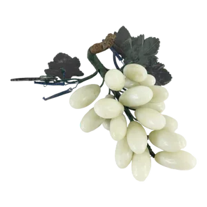 Mid-Century Carved Soapstone Decorative Grape Cluster