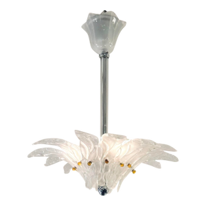 Myran Allan Luxury Lighting Lalique Style Italian Murano Glass Chandelier