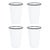Crow Canyon Home Enamelware, Vintage 14 oz. Tumblers in White with Black Rim - Set of 4 For Sale