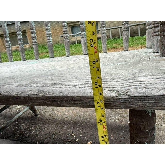 Antique Hand Painted Windsor Style Deacon’s Bench, 19th Century For Sale - Image 12 of 15