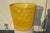 Plastic 1970s Faux Basket Weave Yellow Plastic Wastebasket For Sale - Image 7 of 9