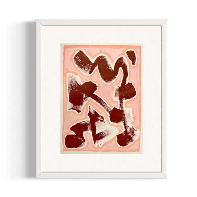 "Sister" Acrylic and oil stick on paper. 9in x 12in. 2023. Frame not included. Lacey Berry (b. 1988) is an abstract artist...