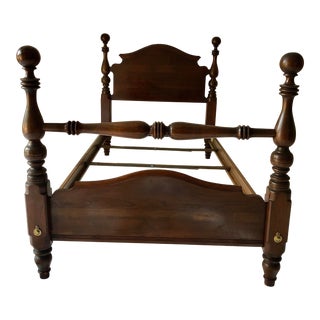 Ethan Allen Black Walnut Twin Farmhouse Bed For Sale