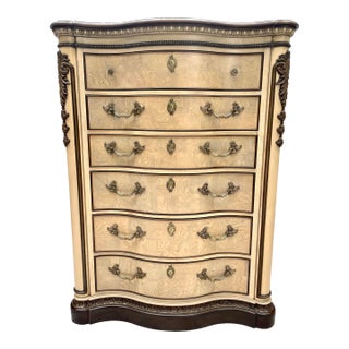Refinished French Provencial Ash Burl Dresser For Sale