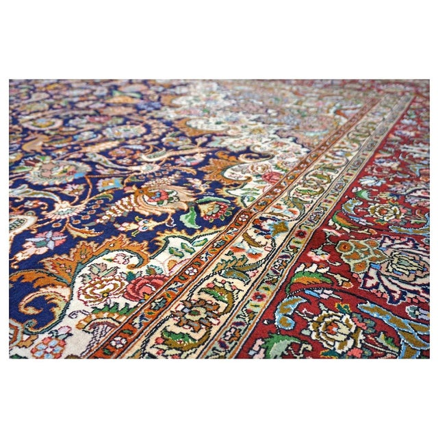 Textile Antique Persian Tabriz 10 x 16 Ivory & Brown Handmade Area Rug #1143508 For Sale - Image 7 of 15