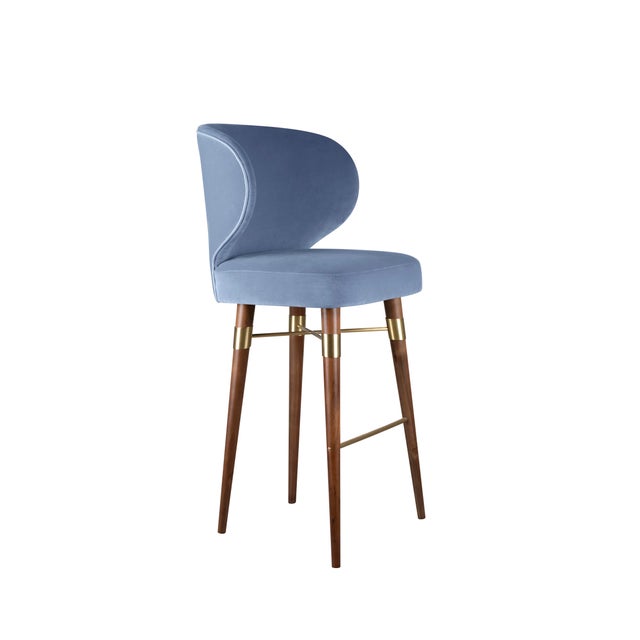 Textile Louis Bar Chair by Ottiu For Sale - Image 7 of 10