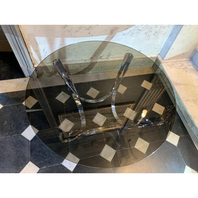 Coffee / Lounge Table in Twisted Chromed Steel by Roger Sprunger for Dunbar, 1970s For Sale - Image 8 of 9