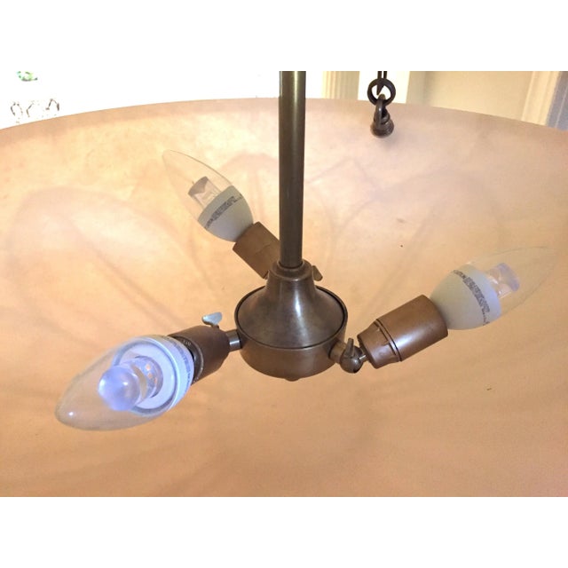 Contemporary Alabaster Dish Ceiling Light From Charles Edwards, 28.5" Drop For Sale - Image 3 of 5