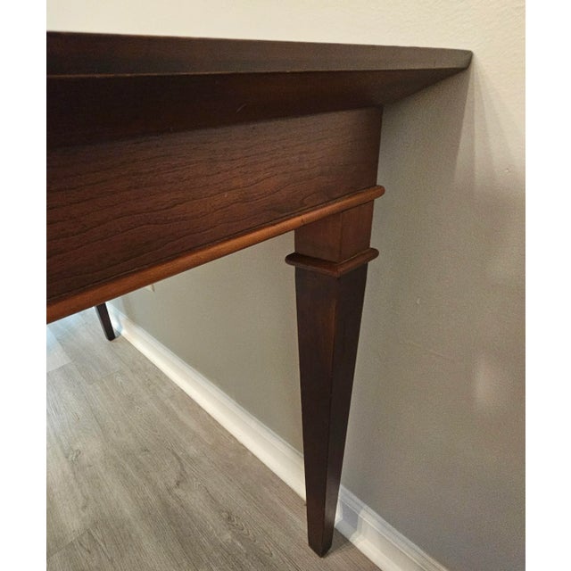 Inlaid Walnut Empire Style Writing Desk or Console Table With a Central Drawer For Sale - Image 4 of 12