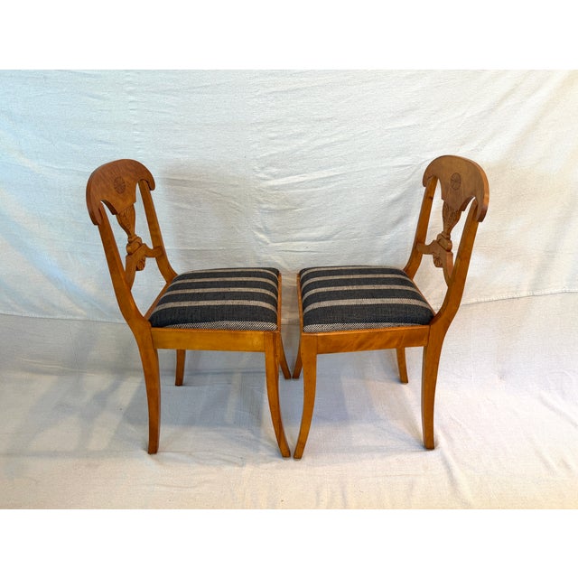 Wood 19th C Swedish Biedermeier Flame Birch Dining Chairs - Set of 6 For Sale - Image 7 of 11