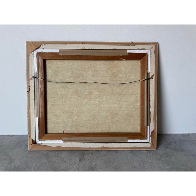 1960’s Vintage Parisian Street Scene Oil on Canvas Painting, Signed For Sale - Image 12 of 12